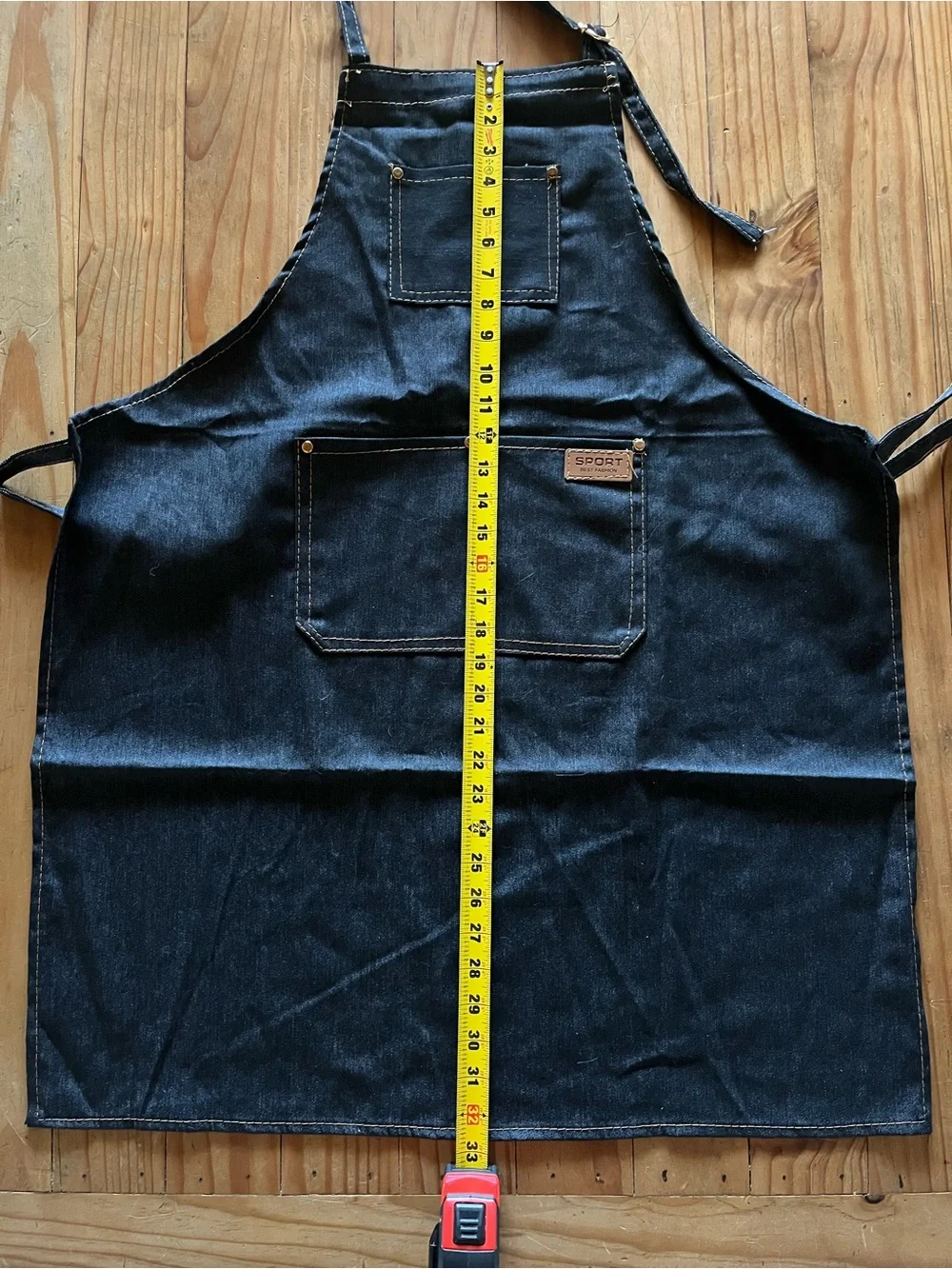 Black Stretch Denim Kitchen/Work Apron